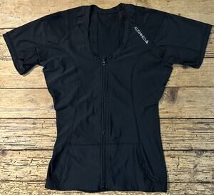 AlignMed Women’s Black Posture Shirt 2.0 Zip Short Sleeve Postural Health Size L